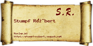 Stumpf Róbert névjegykártya