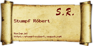 Stumpf Róbert névjegykártya